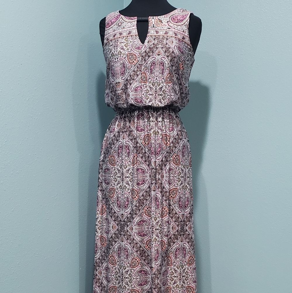 Classy Summer Paisley Full Length Dress